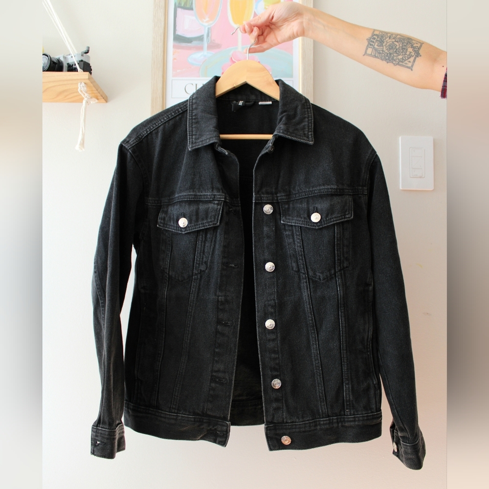 H&M Black Wash Denim Jacket